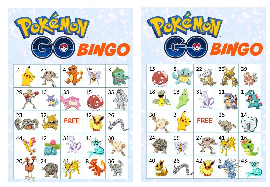 40 Printable Pokemon Go Bingo Cards Prefilled Pokemon Clip