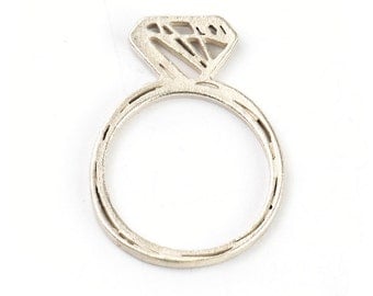 ON SALE 50% OFF,Sterling Silver Diamond Shape Ring, Silver Ring, Silhouette Ring, Statement Ring, Sterling Silver Ring