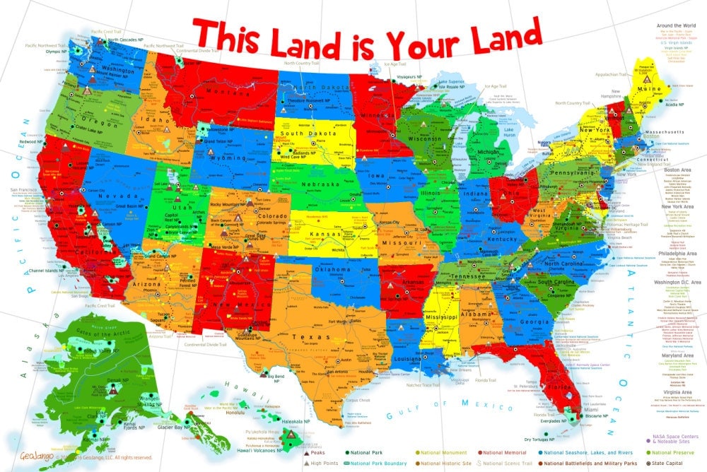 USA Map Kids Edition See America Map USA Map Historical