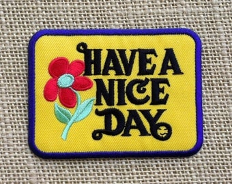 Flower Patches. Iron On Patch for Jackets and Backpacks. Have A Nice Day Patches. Size: 3.5" Hippie Punk Festival Tumblr Iron On Patches.