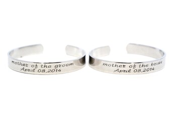 Custom message cuff - Handstamped Aluminum Bracelet - Design your own - Mother of the bride Custom Bracelet - Bridesmaid Bracelet