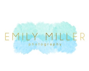 Pre-made Logo Design & Photography Watermark - Watercolor Watermark - Gold Logo - Photography Logo - Watermark Design - Watercolor Logo 838