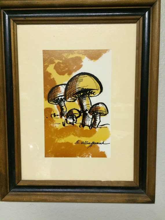 Retro Mushrooms Art Print Vintage Wall Decor