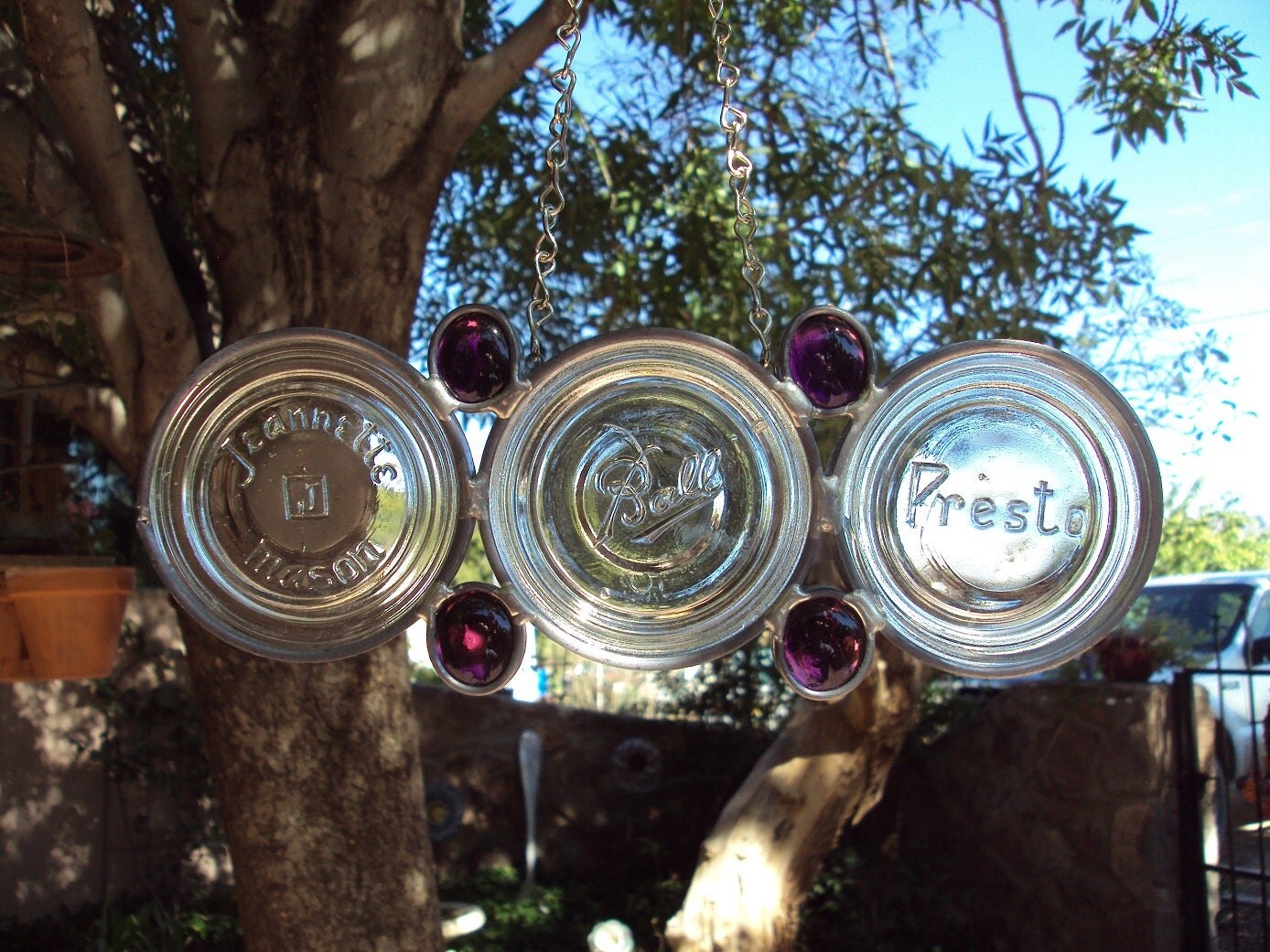 Purple Canning Jar Lid Suncatcher