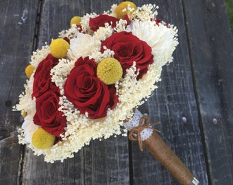 Romantic, Red Rose, Billy Ball and Sola Flower Bouquet