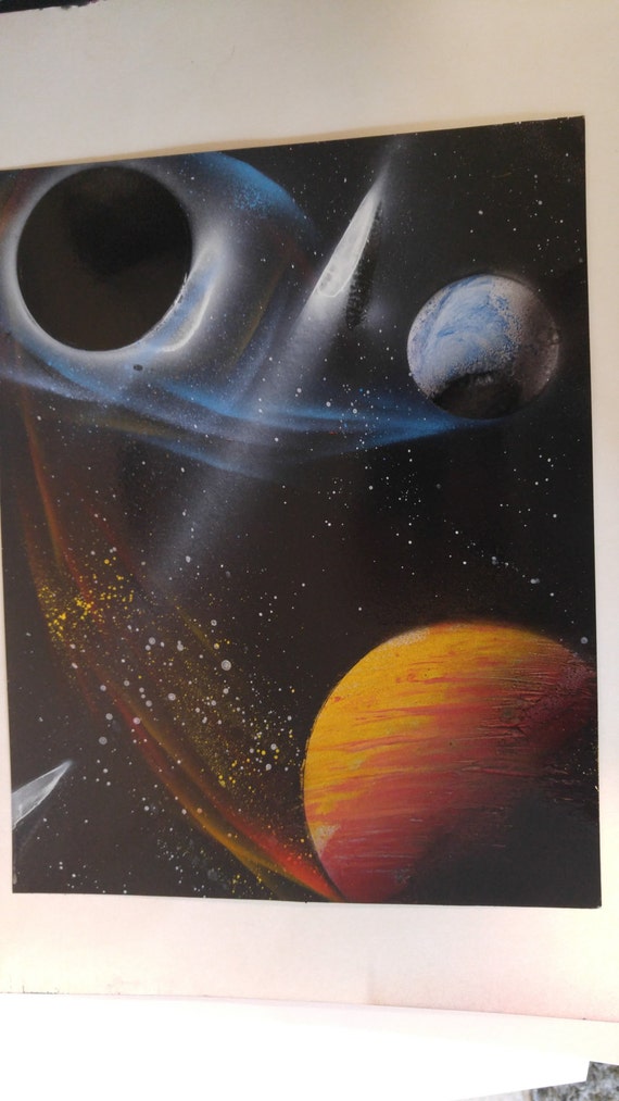 11x14 Outer Space Spray Paint Art