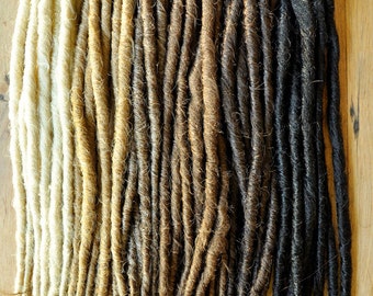 Dreadlock Extensions x 10 dreads, Single Ended and Backcombed, 10mm Thick, 50 cm Long (20inchs)