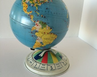 8 inch magnetic Air Race Globe - Replogle - 1950's vintage