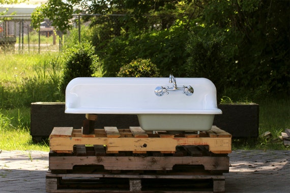 Refinished 1938 Antique 42 Farm Sink Crane Single Basin