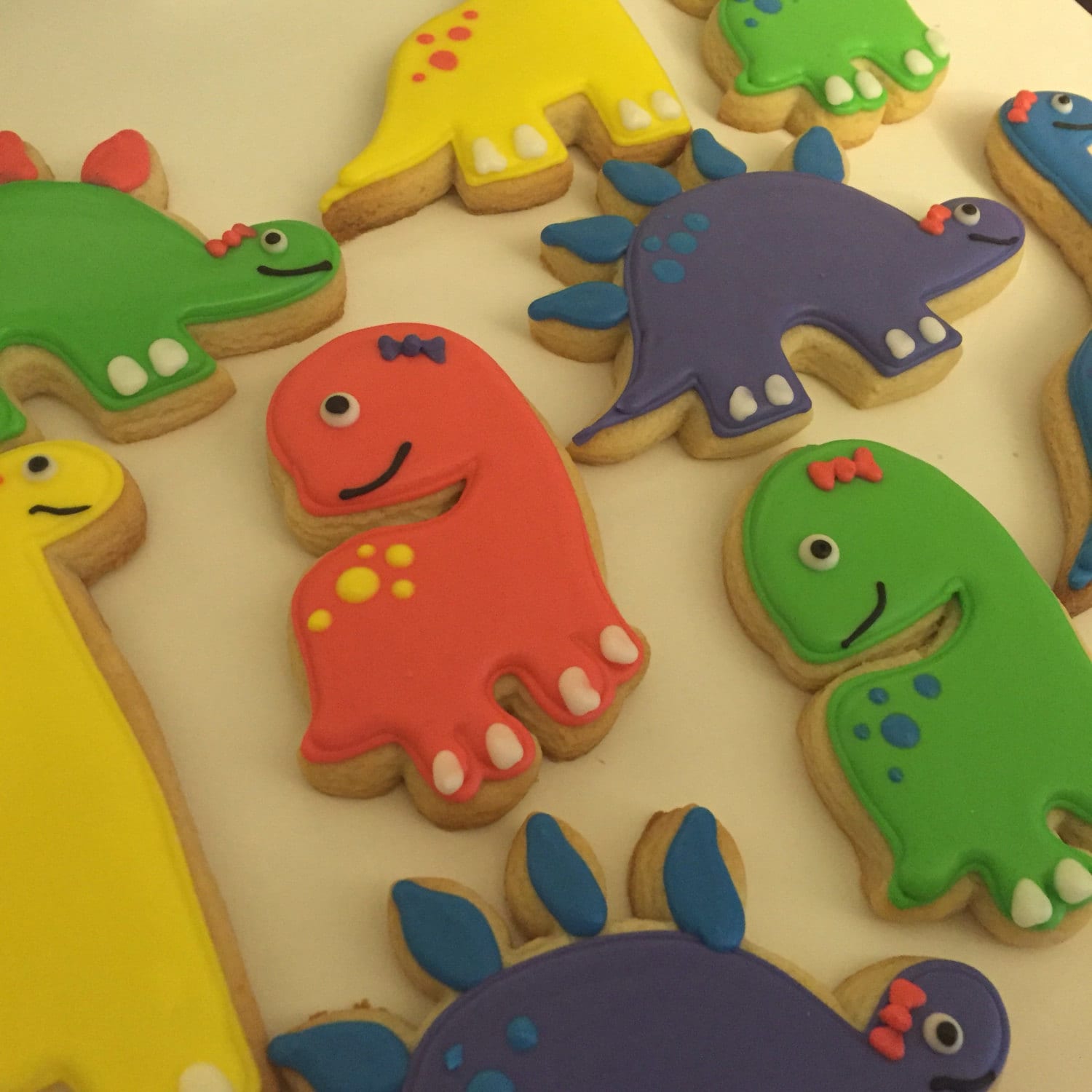 Girly dinosaur cookies