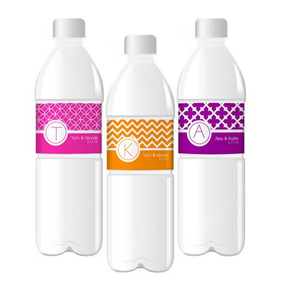 Wedding Water Bottle LabelsMonogram Water Bottle LabelsWedding 