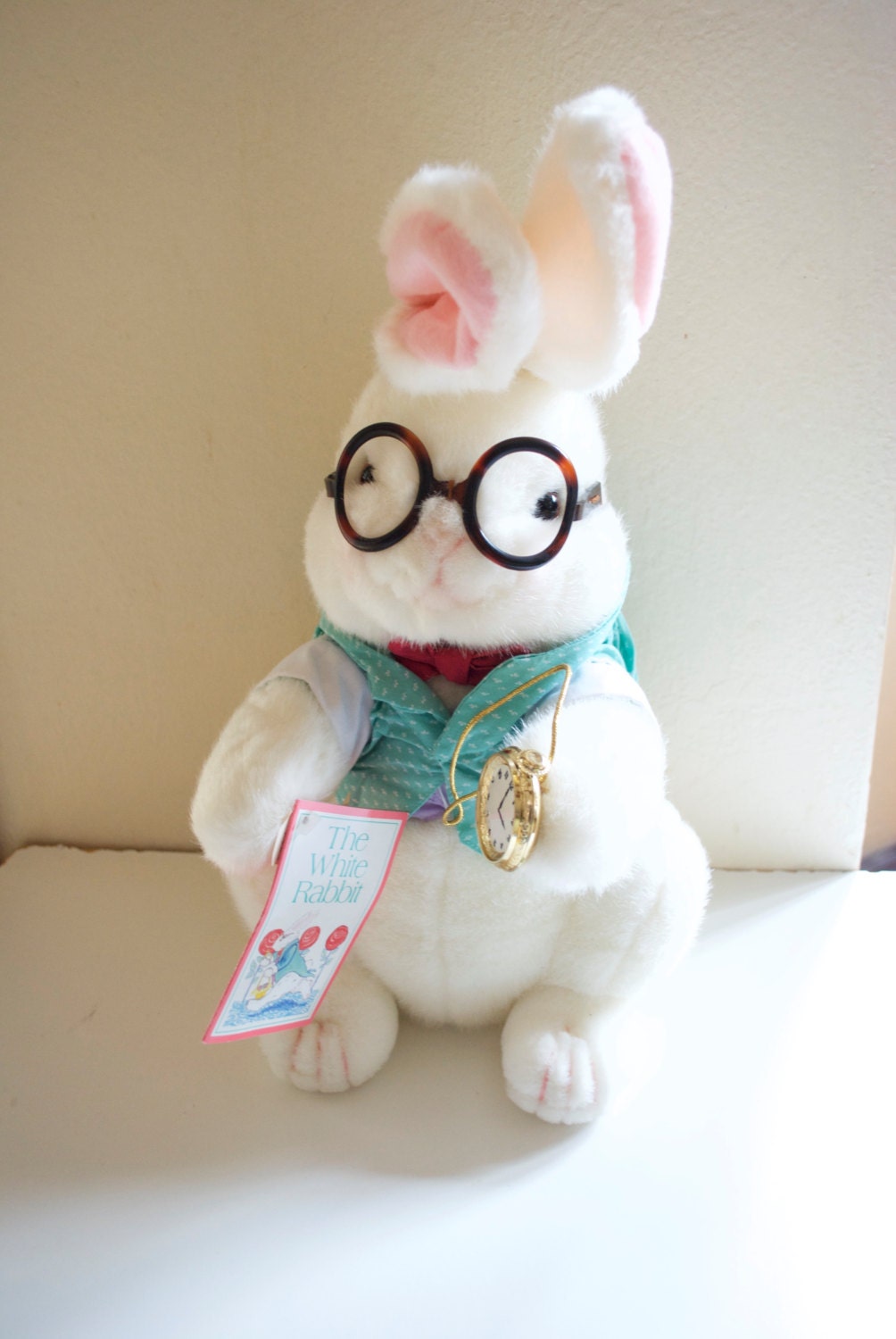 white rabbit alice in wonderland stuffed animal