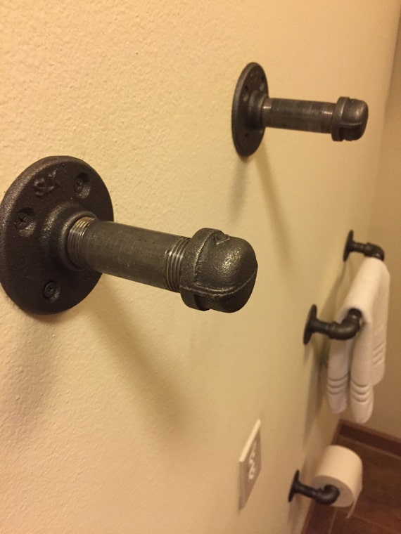Set of 4 3/4 Industrial Iron Pipe Bathroom Fixtures