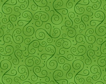 Christmas Scrolls - Green (9931-66) by Henry Glass Fabrics Cotton Fabric Yardage