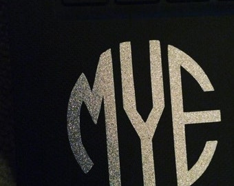 SOLID/GLITTER Vinyl Monogram Sticker- Laptop- Phone Case- Yeti Cup- Agenda