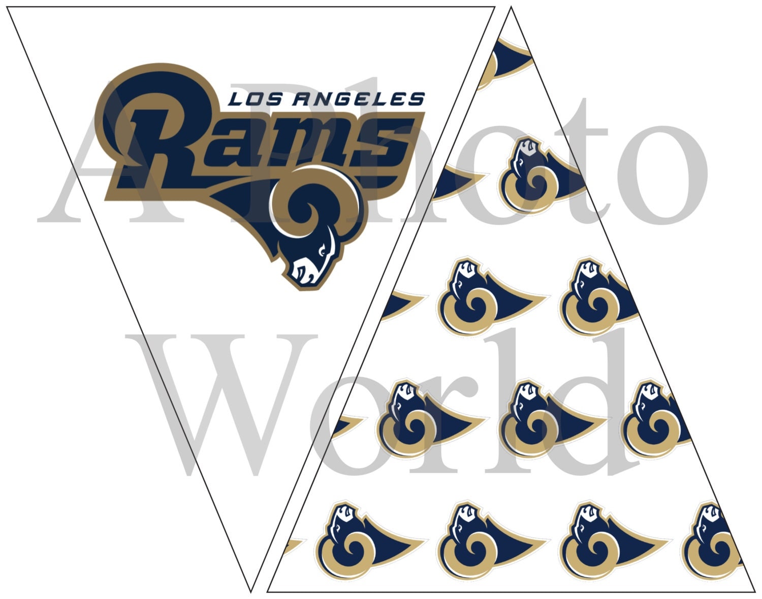 Los Angeles Rams printable flags with Rams logo. Party