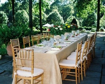 Burlap Table Cloth - Burlap Overlay - Table Cloth - Wedding Table Cloths - Rustic Wedding Decor - Burlap Linens - Set of 2
