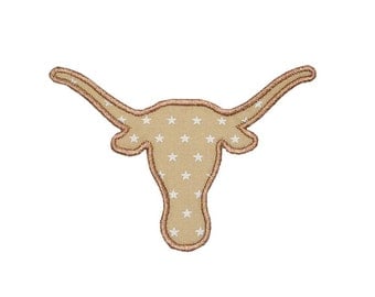 Texas Longhorn Applique Machine Embroidery Digital Design Cattle Cow Bull