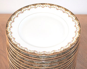 Service de vaisselle, assiettes de Limoges, assiettes, porcelaine de Limoges, Limoges France, Antique assiettes en porcelaine, Set de dîner de plaque, Made in France