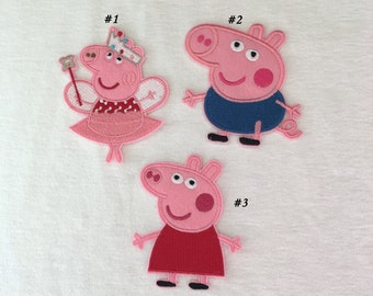 Cartoon Peppa Pig Iron On Embroidered Patches