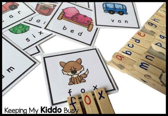 Items similar to Read and Spell Picture/Word Cards - Preschool and