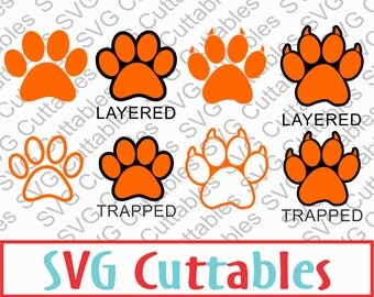 Paw Print SVG, DXF, EPS, Vector, Digital Cut File