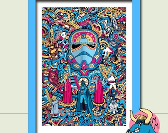 Stormtrooper Art Print , Star Wars Art Print, A3 Art Print, Wall Art, Fine Art, Art Deco, Boyfriend Gift, Husband Gift, Gift For Men, Sci-Fi