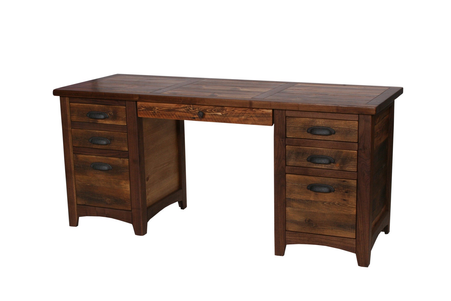 Rustic Walnut Executive Desk Rustic Desk Wood Desk Rustic