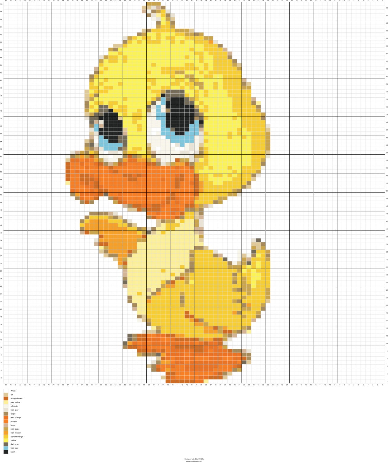 Knitting Graphs Baby Ducky Intarsia Knitting Chart PDF