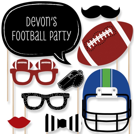 Football Photo Booth Props - Football Photobooth Kit with Custom Talk ...