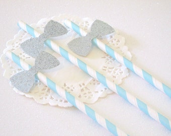 12 Bow Tie Straws Bow Tie Decorations First Birthday Straws Boy Baby Shower Decorations Little Man Decorations Bow Tie Theme Boy Baby Shower