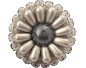 Elegant Cabinet Knob Swarovski Platinum Pearl/Unique Decorative Kitchen Knob/Bling Cupboard Knob/Bathroom Knob/Dresser Knob/Glamorous Knob
