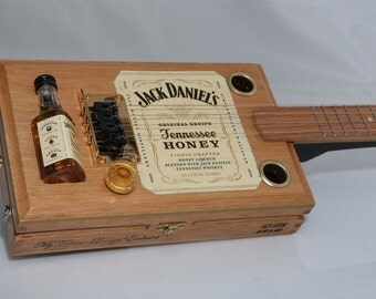 Custom Made Cigar Box Guitar - One-of-a-kind Hunny Jack 4-String Electric