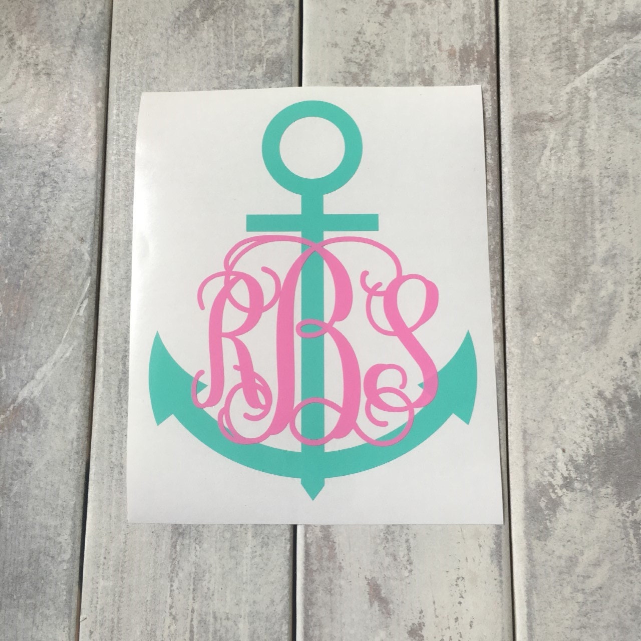 Anchor Car Decal Anchor Vinyl Decal Anchor Monogram Decal