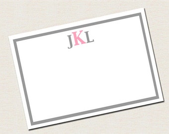 Monogram Cards / Personalized Monogram Stationary / Monogram Stationary / Custom Stationary / Flat Note Cards