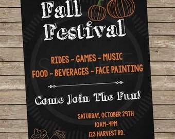 8x10 Personalized Fall / Harvest / Halloween Festival Flyer / Banner / Sign