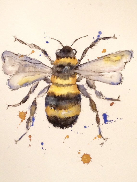 Watercolour Painting bee Painting insect Painting