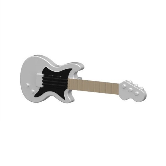 White Electric Guitar made for Lego® Minifigure