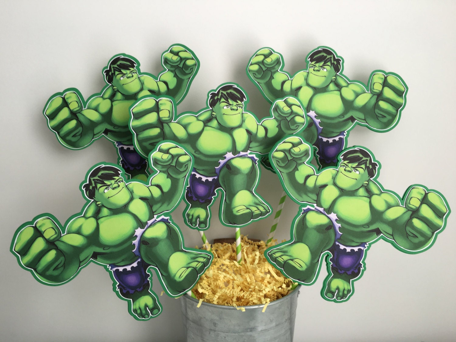 HULK Superhero Centerpiece Picks Set of 5 by CelebrateWithMe2