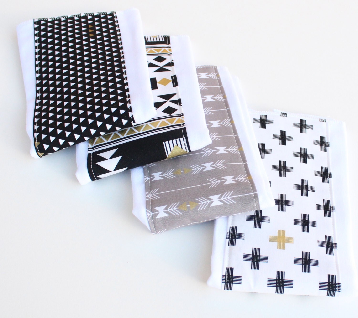 Gender Neutral Baby Burp Cloths Burp Cloth Set Black White