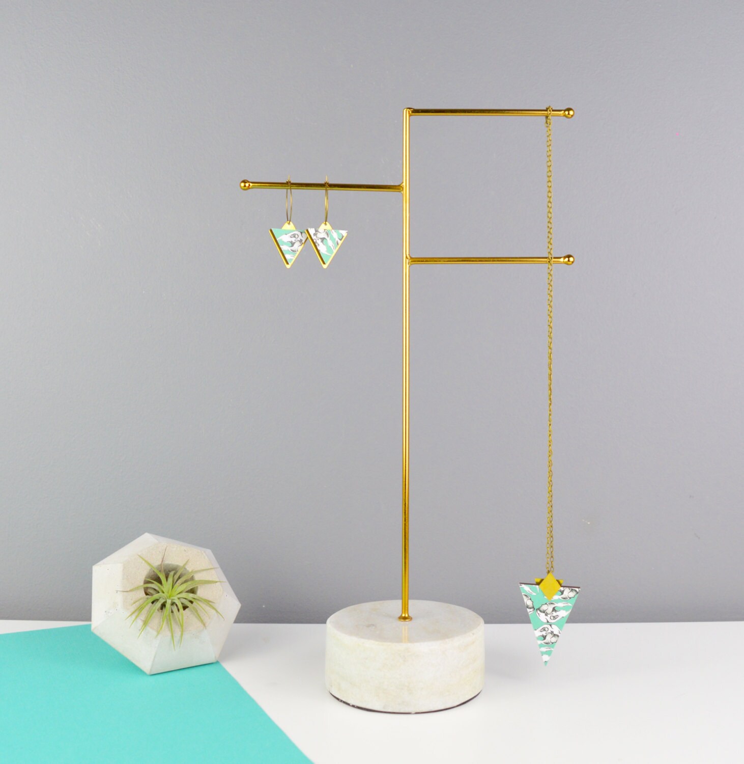 Jewellery Stand Marble Necklace Holder in by NotaJewelleryBoxLtd