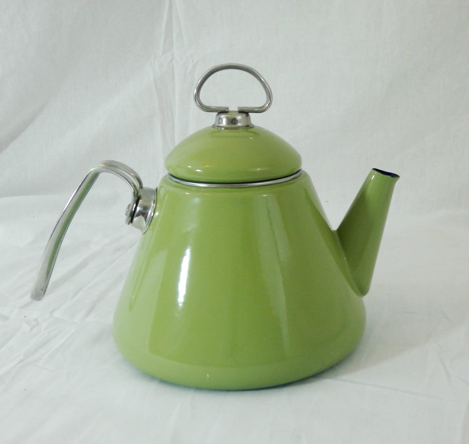 Vintage Chantal Olive Green Tea Kettle