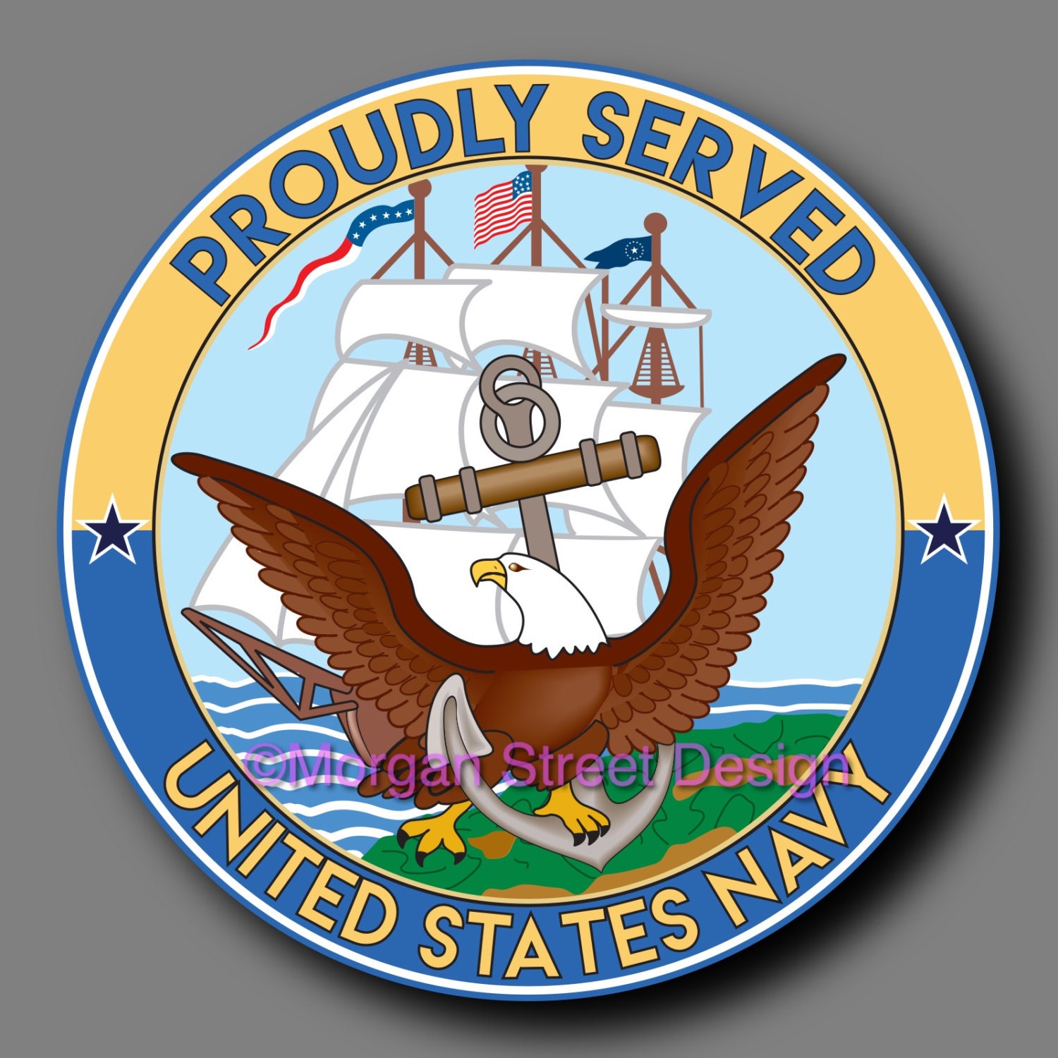 US Navy Veteran Die Cut Vinyl Decal Sticker