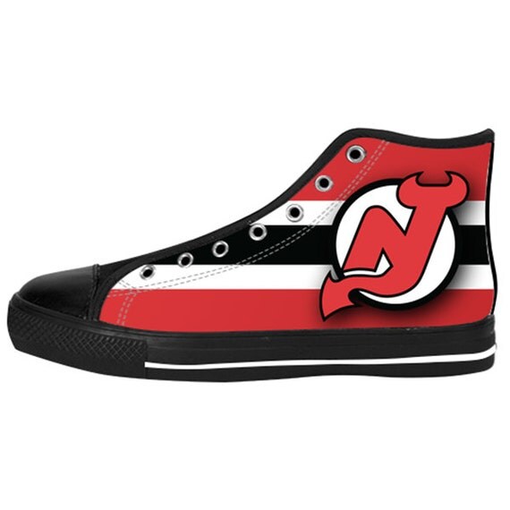 custom nj shoes Sneaker by Canvas Women's New Devils Jersey Custom