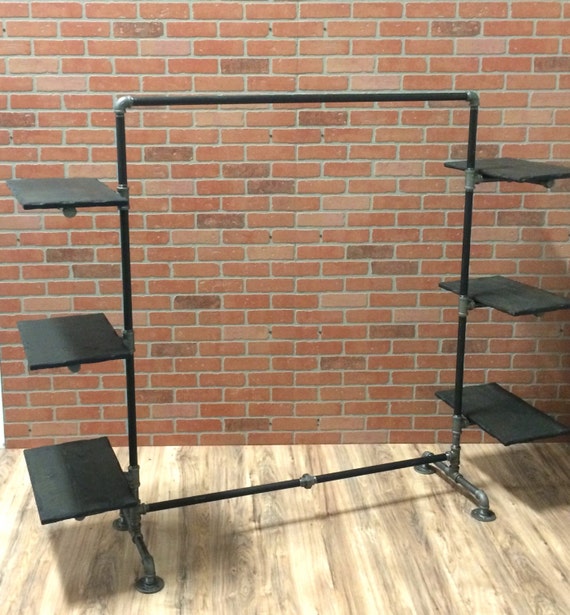Clothing Rack Industrial Pipe Clothing Rack with Wood