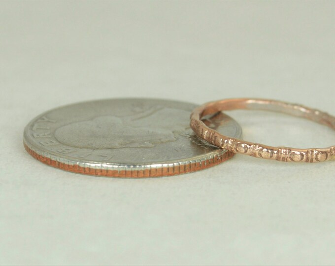 14k Rose Gold Bohemian Ring, Rustic Wedding Ring, Heirloom Quality, Classic 14k Gold Ring, Gold Boho Ring, Rustic Gold Rings, Gold Band, G5