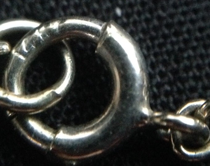 Storewide 25% Off SALE Vintage 14k White Gold Chain Link Designer Necklace Featuring Elegant Style Finish