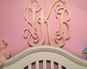 SALE- 24 inch Wooden Monogram Letters- Unpainted- Wedding Decor- Home Decor