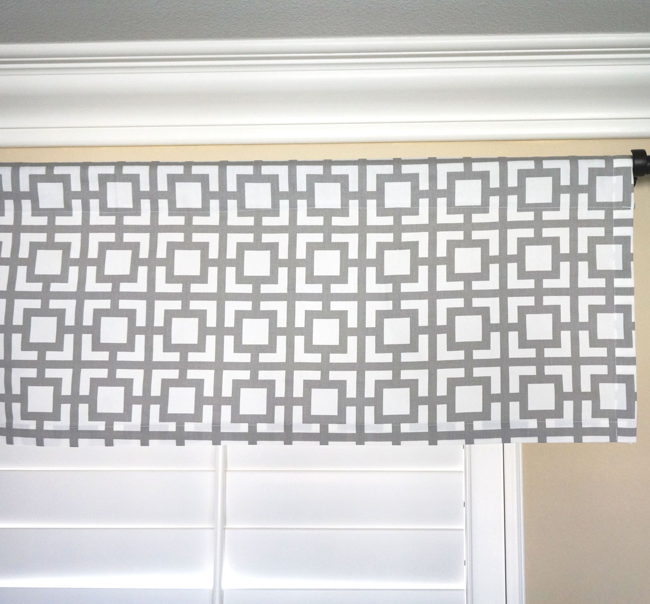 Grey Window Valance.Grey Valances.Window Treatment