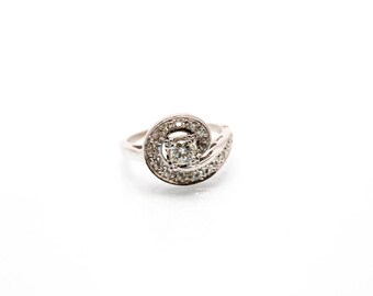 14kt White Gold Estate Diamond Ring